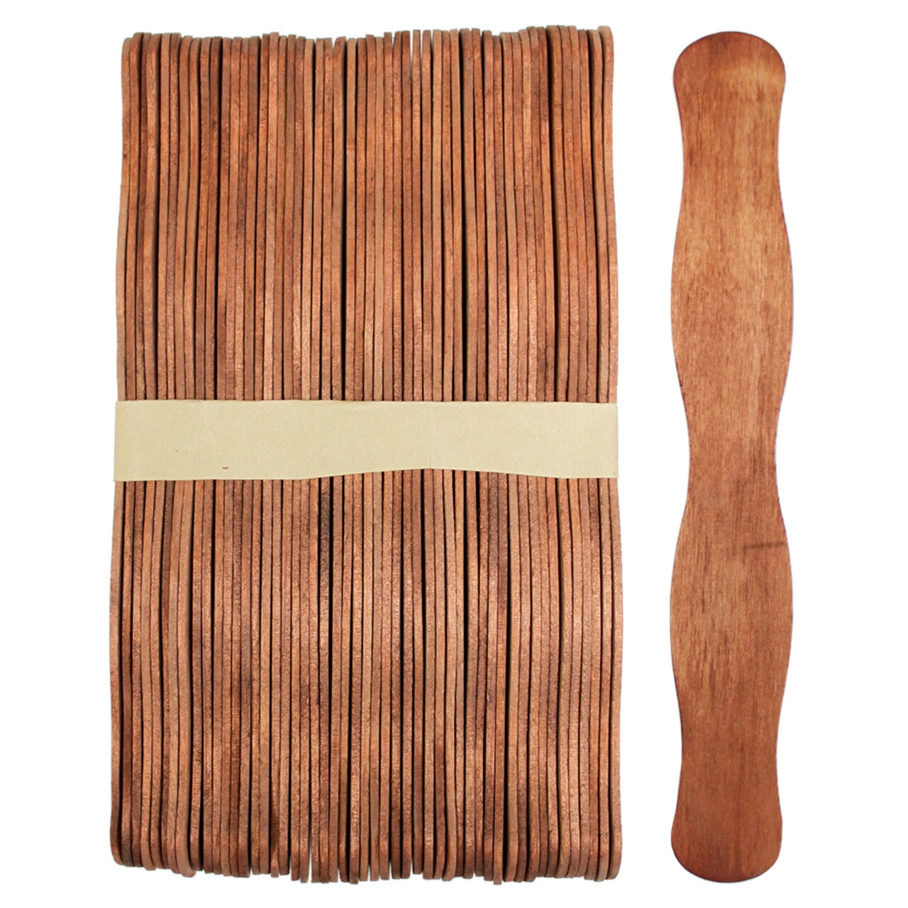 CraftySticks Wavy Wooden Fan Handle Sticks – 8 Inch Birch Wood for Crafts, DIY Fans, and Promotional Use, Natural